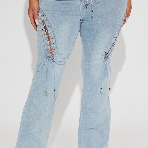 Fashion Nova Denim - SOLD OUT NWT Fashion Nova Laced Up Flares Size 15